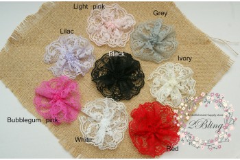 Lace Flower, Polyester (9cm), Pack of 3